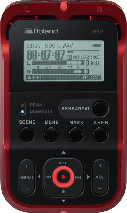 Roland R-07 High Resolution Audio Recorder - Red - New,Red