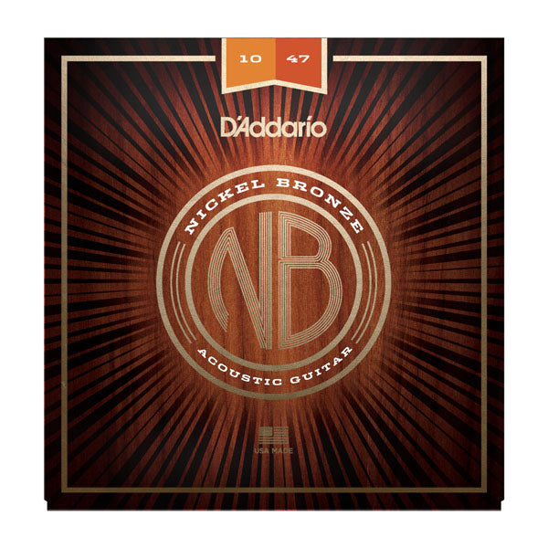 D'Addario NB1047 Nickel Bronze Acoustic Guitar Strings, Extra Light, 10-47