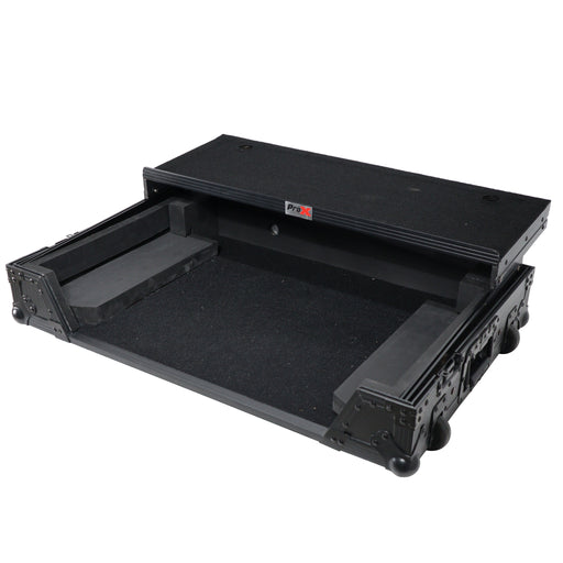 Pro X XS-XDJRX3 WLTBL ATA Style DJ Controller Case for Pioneer XDJ-RX3 RX2 Case with Laptop Shelf and Wheels - Black