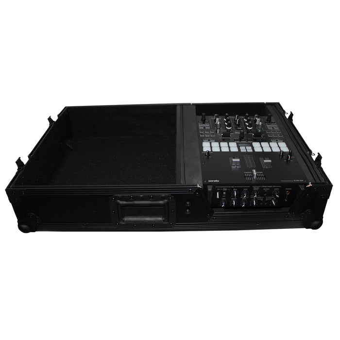 ProX XS-TMC1012WBL Flight Case for Single Turntable Battle Style for 10-12 Inch Mixer | Black on Black