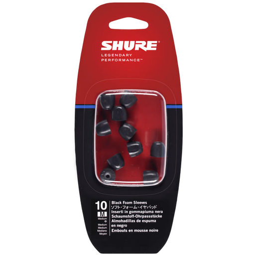 Shure EABKF1-10M 5-Pair Black Foam Sleeves - Medium