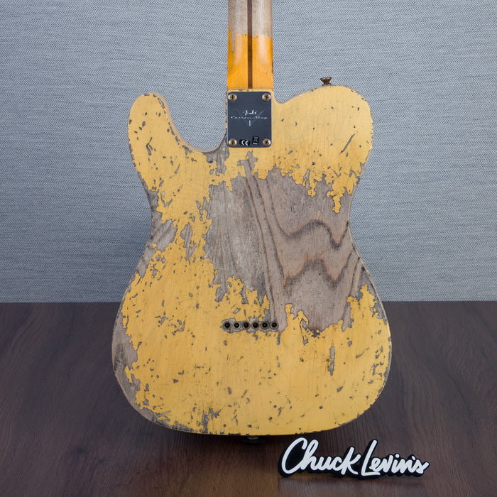 Fender Custom Shop '54 Telecaster Super Heavy Relic Electric Guitar - Aged Nocaster Blonde - #R137567