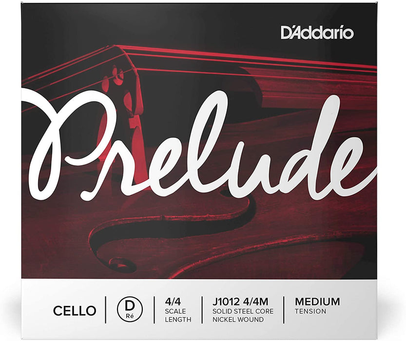 D'Addario Prelude Single Cello D String - 4/4 Scale Medium Tension J10124/4M