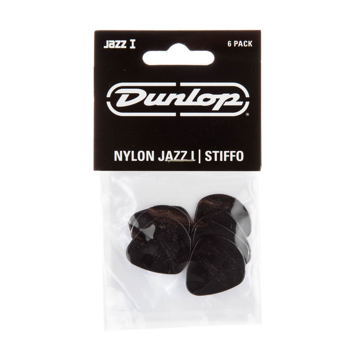 Dunlop 47P1S Stiffo Nylon Jazz I Guitar Pick - 1.10mm - Black (6-Pack)