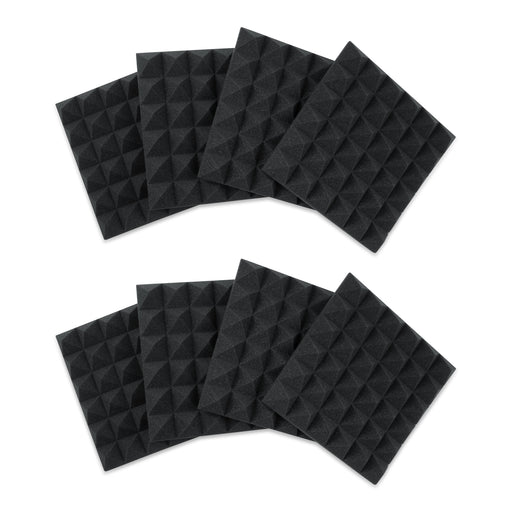 Gator GFW-ACPNL1212PCHA-8PK Charcoal 12 x 12 x 2-Inch Acoustic Pyramid Panels - 8 Pack