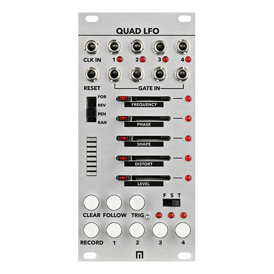 Malekko Quad LFO Generator w/ 16-Step Sequencer Module - Silver