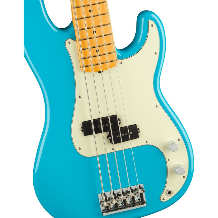 Fender American Pro II 5-String Precision Bass - Miami Blue with Maple Fretboard - New