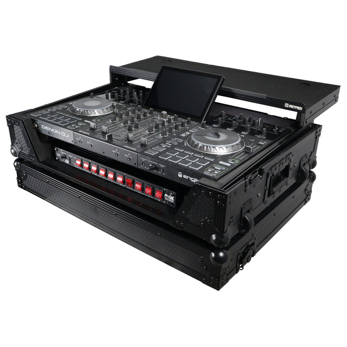 ProX XS-PRIME4 WLTBL Flight Case for Denon Prime 4 DJ Controller with Laptop Slide