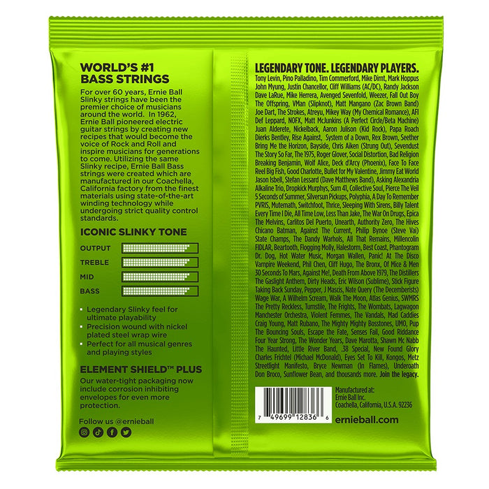 Ernie Ball 2836 Regular Slinky Nickel Wound Electric Bass Guitar Strings - .045-.130 5-String