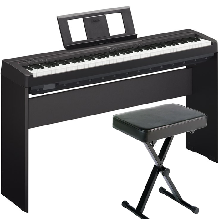 Yamaha P-45B 88-Key Digital Piano Bundle with Stand and Bench