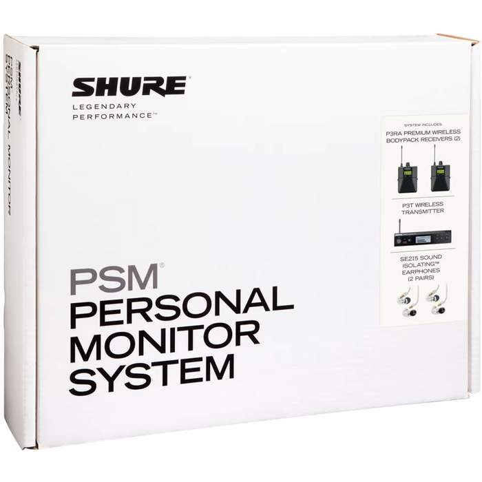 Shure PSM300 P3TR112TW Twinpack Wireless In-Ear Monitor System - G20 Band - New