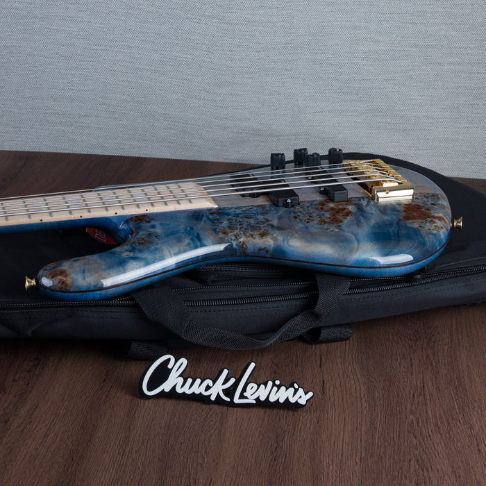 Spector Euro5 LT 5-String Bass Guitar - Exotic Poplar Burl Blue Fade - CHUCKSCLUSIVE - #]C121SN 21050