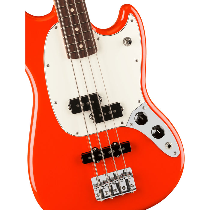 Fender Player II Mustang PJ Bass Guitar, Rosewood Fingerboard - Coral Red