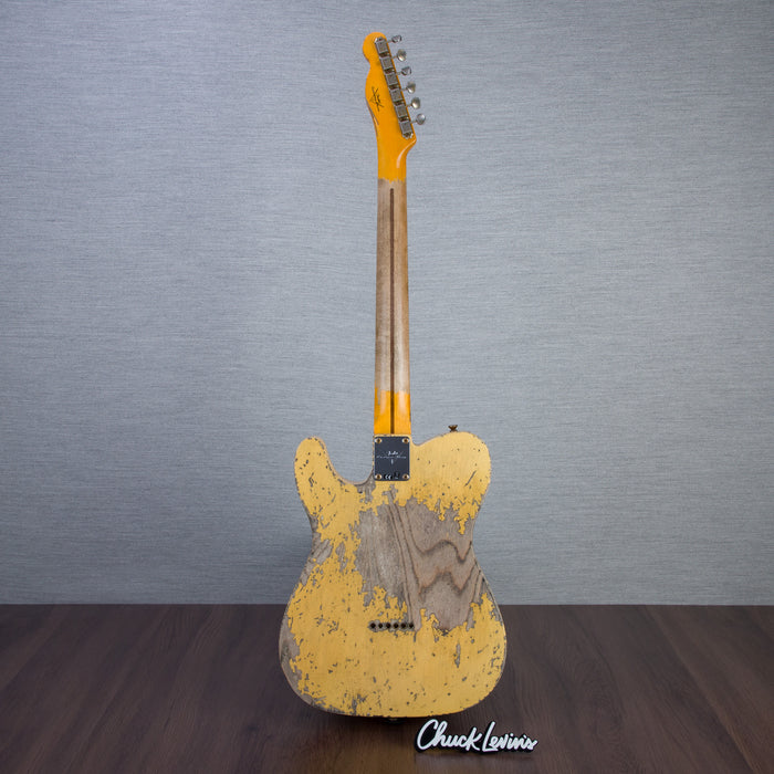 Fender Custom Shop '54 Telecaster Super Heavy Relic Electric Guitar - Aged Nocaster Blonde - #R137567