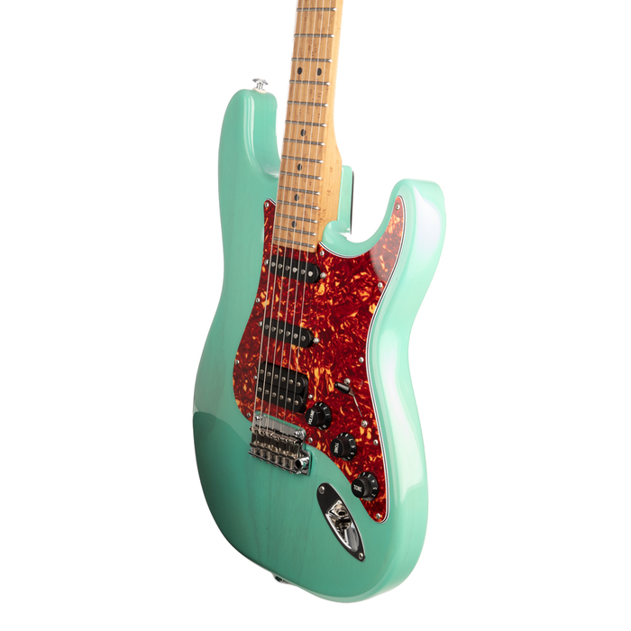 Suhr Classic S Paulownia HSS Electric Guitar, Maple Fingerboard - Trans Seafoam Green