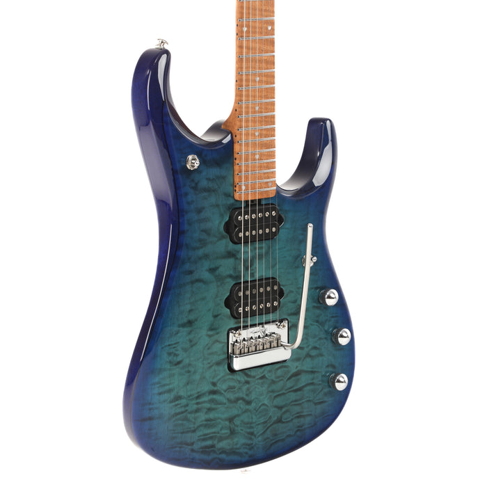 Music Man John Petrucci Signature JP15, Quilt Maple Top Electric Guitar, Cerulean Paradise Fade - Open Box Mint