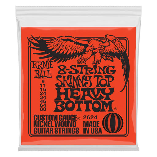 Ernie Ball 2624 Skinny Top Heavy Bottom Slinky Nickel Wound Electric Guitar Strings - .009-.080 8-String