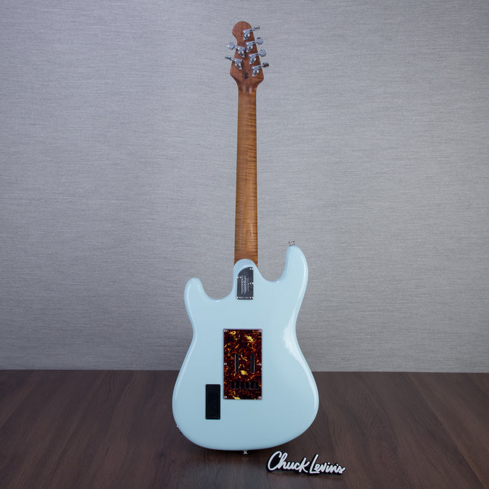 Music Man Cutlass SSS Trem Electric Guitar, Powder Blue - Mint Open Box