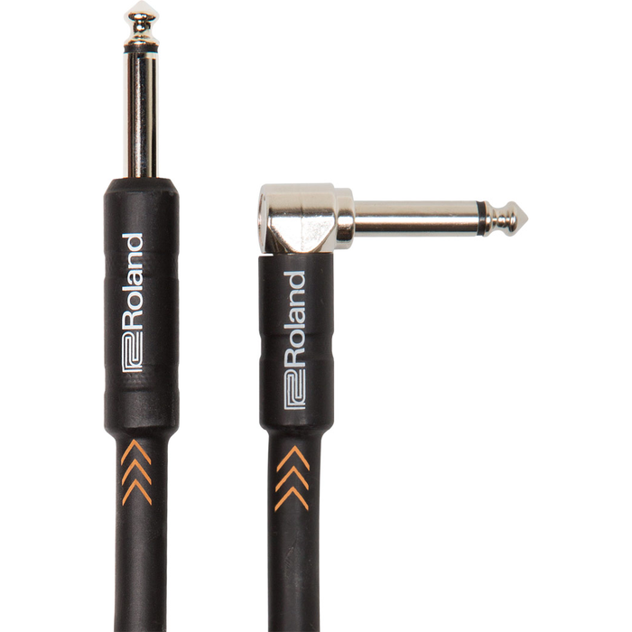 Roland RIC-B15 Black Series Instrument Cable - 1/4-Inch TS Male to Right Angle 1/4-Inch TS Male - 15-foot