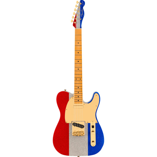 Fender Buck Owens Signature Telecaster Electric Guitar - Red, Silver and Blue Sparkle