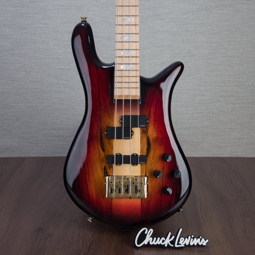 Spector Euro4LT Spalted Maple Bass Guitar - Fire Red Burst - CHUCKSCLUSIVE - #]C121SN 21112