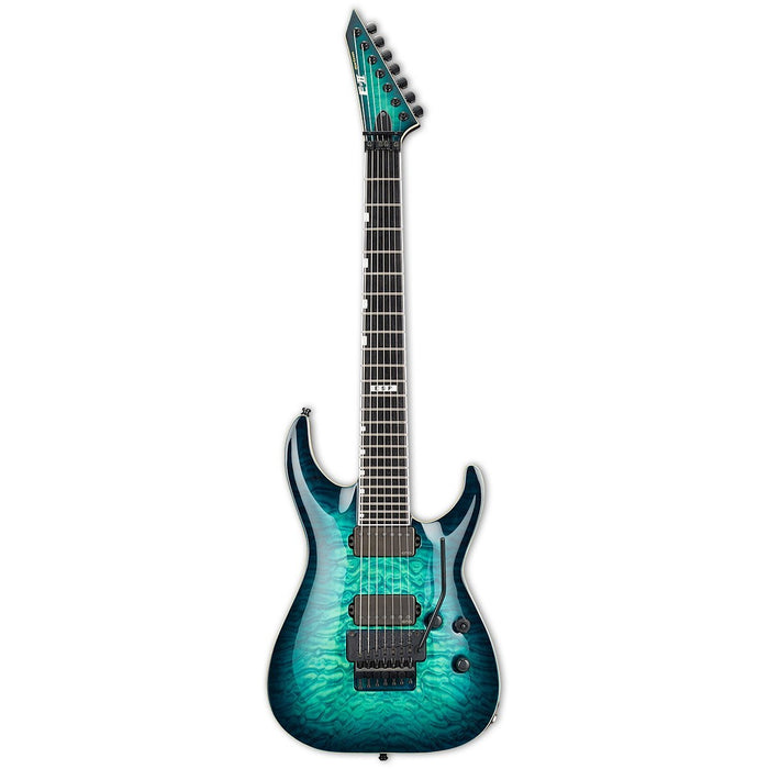 ESP E-II Horizon FR-7 7-String Electric Guitar - Black Turquoise Burst - New