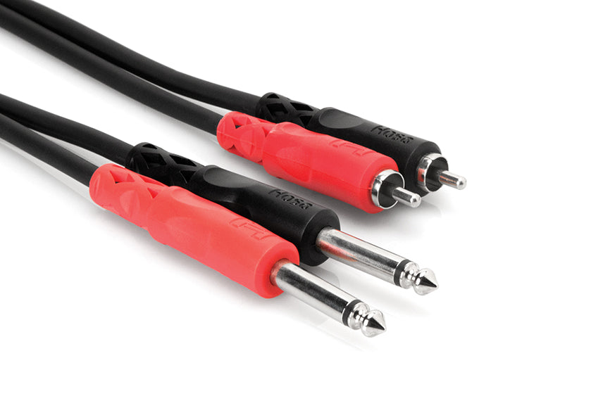 Hosa CPR-201 Stereo Interconnect - Dual 1/4" TS To Dual RCA, 3 Meters