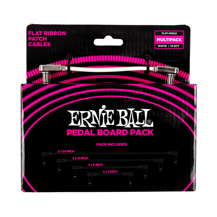 Ernie Ball Flat Ribbon Patch Cables - Multi-Pack / White