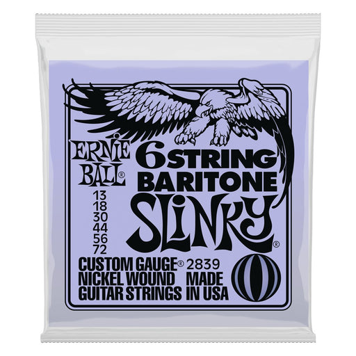 Ernie Ball 2839 Baritone Slinky Nickel Wound Electric Guitar Strings - .013-.072