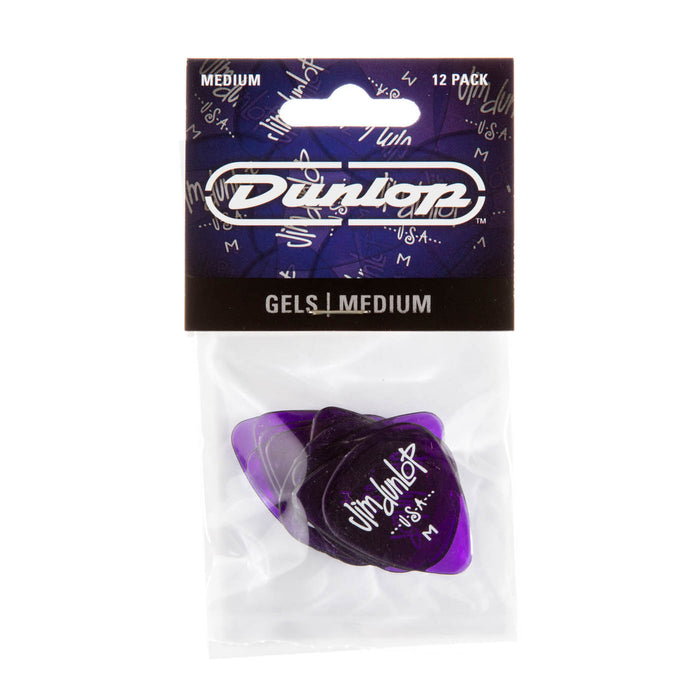 Dunlop 486PMD Gels Guitar Picks - Medium - Purple (12-Pack)