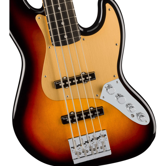 Fender American Ultra II Jazz Bass V Electric Bass Guitar, Ebony Fingerboard - Ultraburst