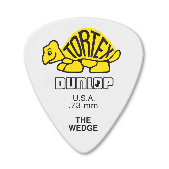 Dunlop Tortex Wedge Pick - 0.73mm - White (12-Pack)