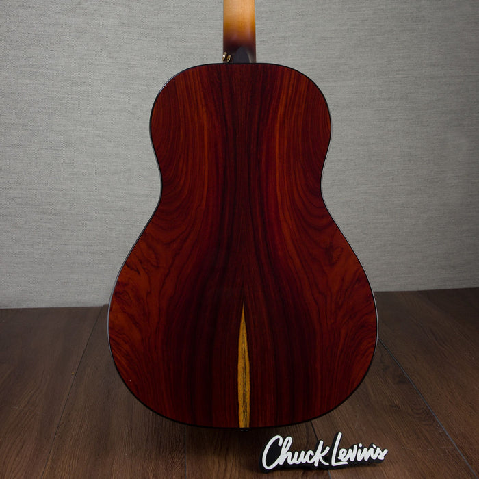 Bedell Revolution Parlor Size Guitar - Cocobolo and AD Spruce - Amber Burst - CHUCKSCLUSIVE - #123006