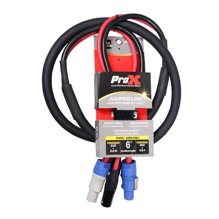 ProX XC-PWC14-XLR06 6-Foot Dual 14AWG Powerkon to Dual XLR Combo Link Jumper Cable