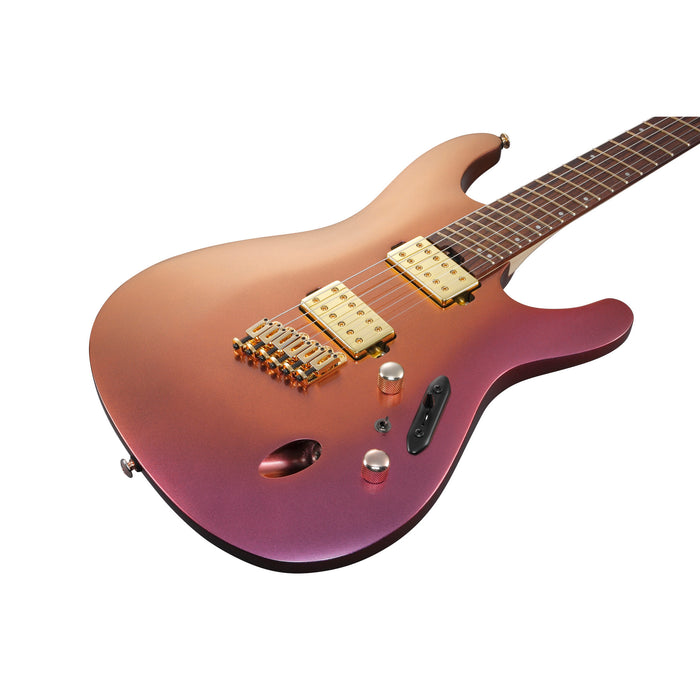 Ibanez S Axe Design Lab SML721 Multi-Scale Electric Guitar - Rose Gold Chameleon