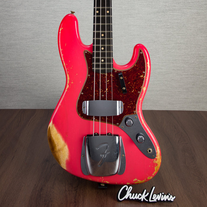 Fender Custom Shop 62 Jazz Bass Heavy Relic with Ebony Fingerboard - Watermelon King - CHUCKSCLUSIVE - #R130663