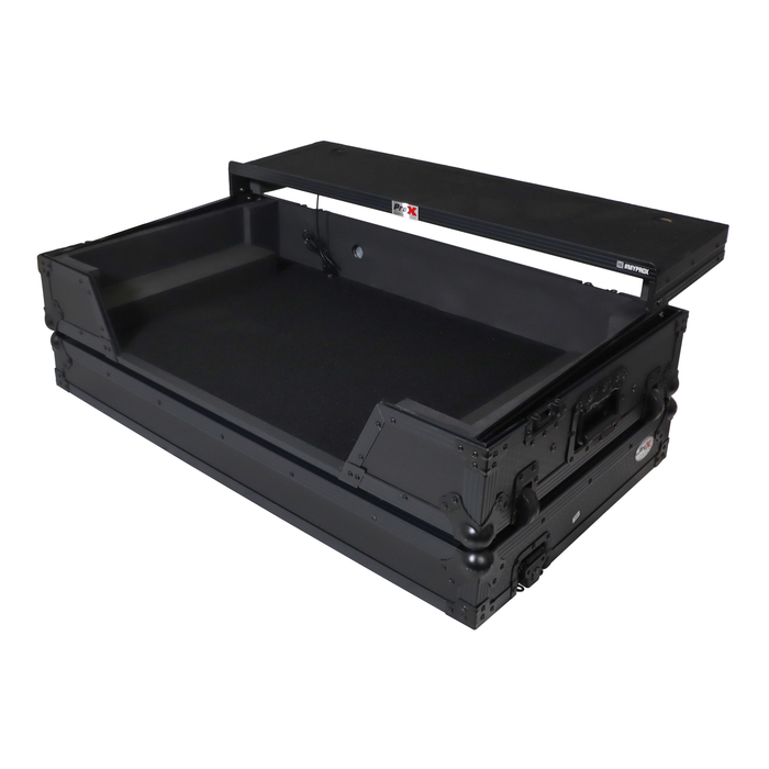 ProX XS-XDJAZWLTBLLED ATA Flight Case For Pioneer XDJ-AZ DJ Controller with Laptop Shelf 1U Rack Space, Wheels, and LED - Black