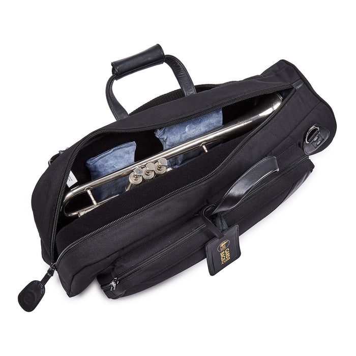 GARD 1-MSK Single Trumpet Gig Bag - Black Polyester with Leather Trim