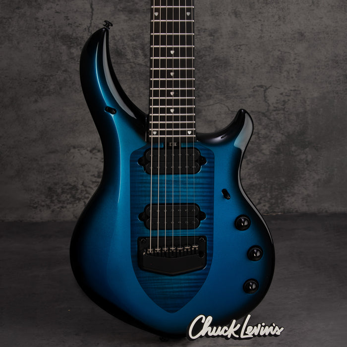 Music Man John Petrucci Signature Majesty 7-String Electric Guitar, Titan Blue - Mint Open Box