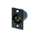 Neutrik NC3MP-B Receptacle P Series 3 Pin Male - Solder Cups - Black/Gold