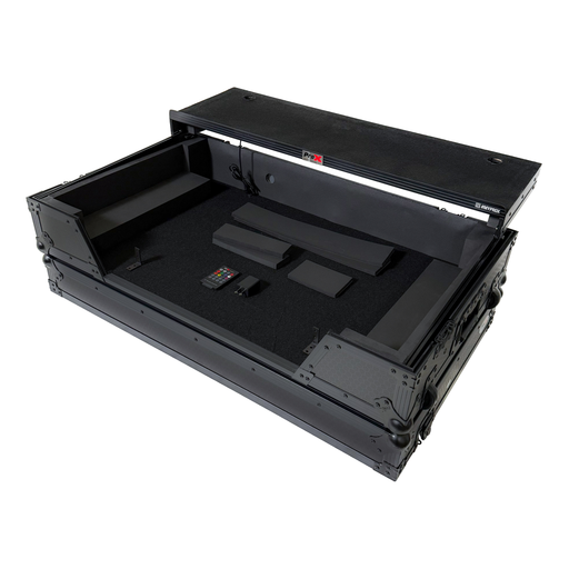 ProX XS-XDJAZWLTBLLED ATA Flight Case For Pioneer XDJ-AZ DJ Controller with Laptop Shelf 1U Rack Space, Wheels, and LED - Black