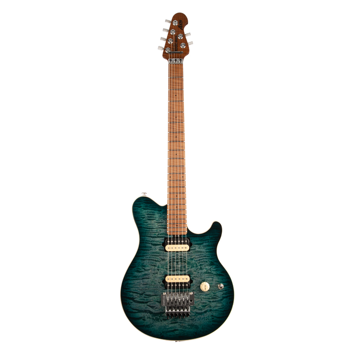 Music Man Quilt Maple Axis Electric Guitar - Yucatan Blue