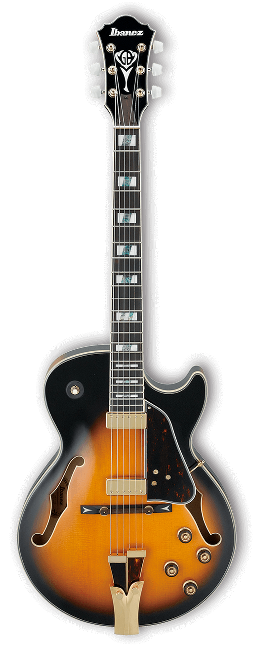 Ibanez GB10SEBS George Benson Hollow Body Electric Guitar - Ebony Fingerboard, Brown Sunburst