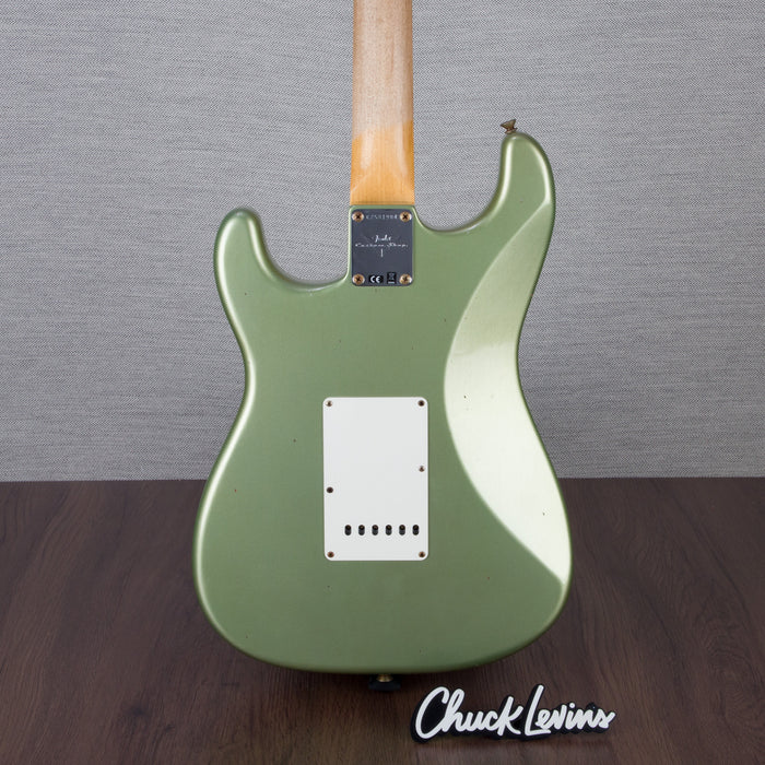 Fender Custom Shop '59 Stratocaster Journey Man Relic Electric Guitar - Faded/Aged Sage Green Metallic - #CZ581984