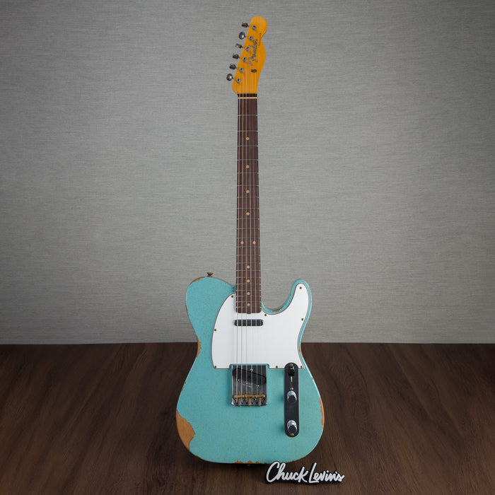 Fender Custom Shop Limited Edition '61 Telecaster Relic Electric Guitar - Aged Daphne Blue Sparkle - #CZ567663