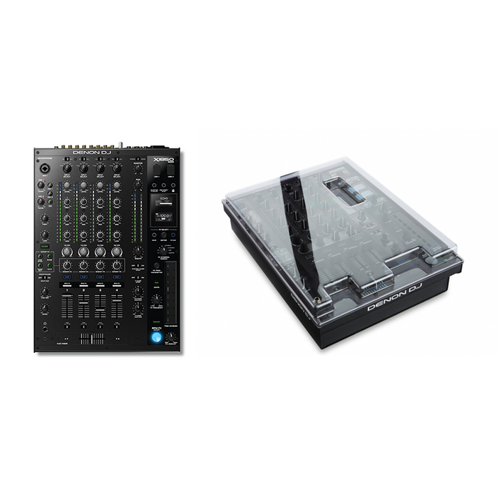 Denon DJ X1850 Prime 4-Channel Mixer Bundle with Decksaver - Mint, Open Box