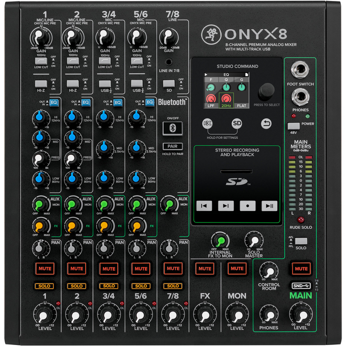 Mackie Onyx8 Premium 8-Channel Analog USB Mixer