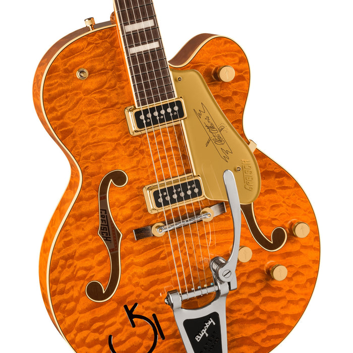 Gretsch Chet Atkins Limited Edition G6120TGQM Signature Hollowbody Electric Guitar - Roundup Orange Satin