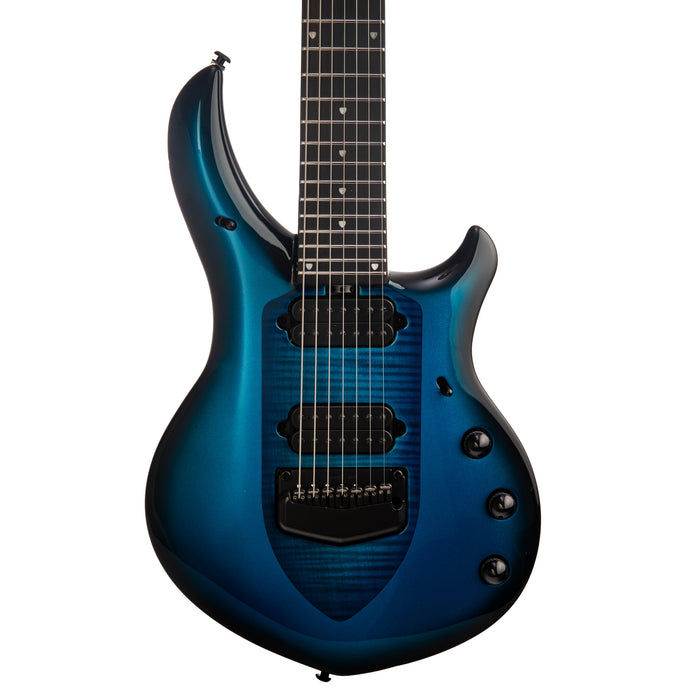 Music Man John Petrucci Signature Majesty 7-String Electric Guitar, Titan Blue - Mint Open Box