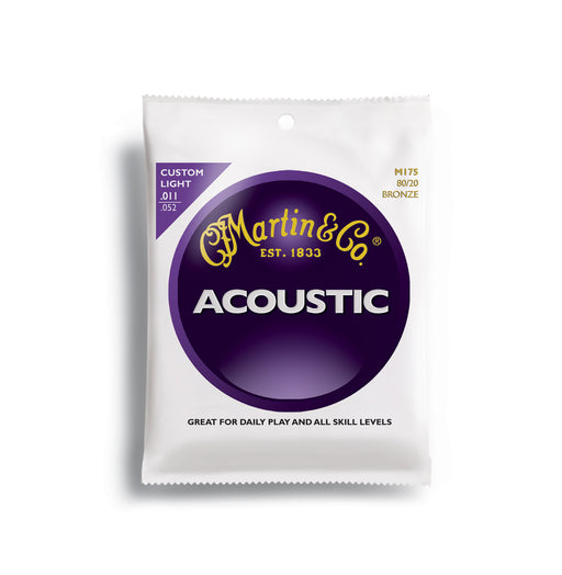 Martin M175 80/20 Phosphor Bronze Acoustic Guitar Strings - Custom Light (11-52)